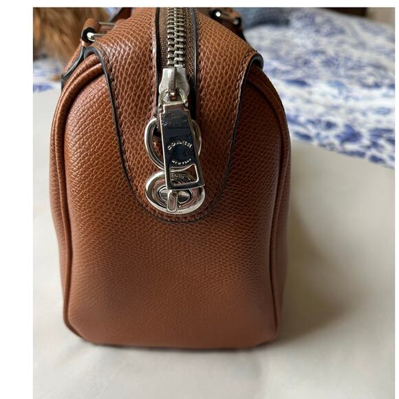 Coach Brown Mini Bag Pebbled Leather Charm - Picture 4 of 12